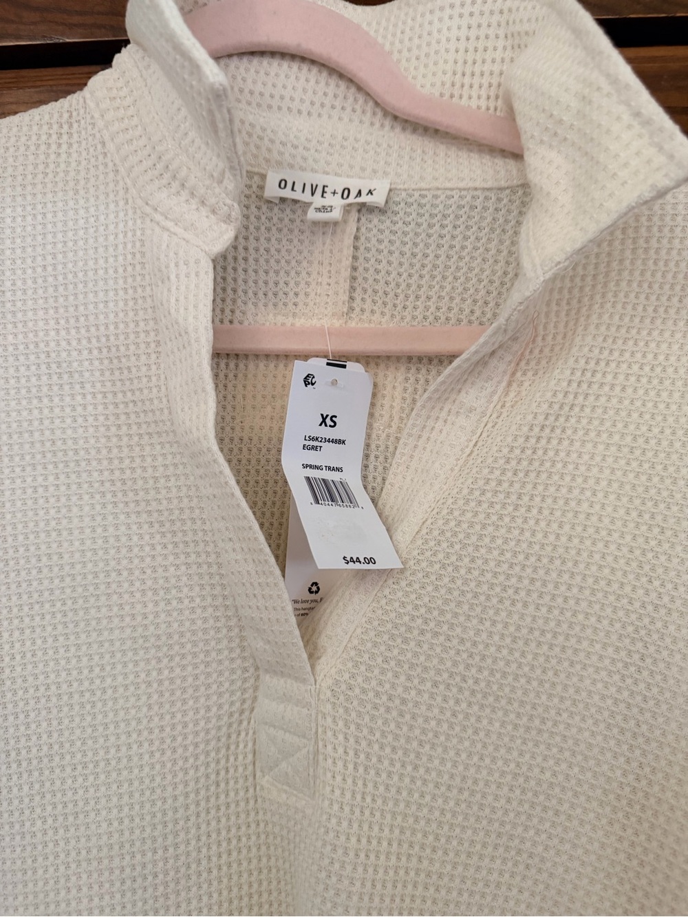 Olive & Oak women’s Cream Waffle-Knit Quarter Zip Set